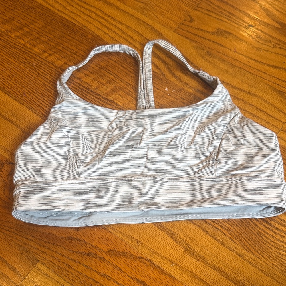 Lululemon Gray Striped Sports Bra